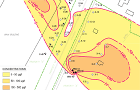 Diagram showing impact of leaking UST